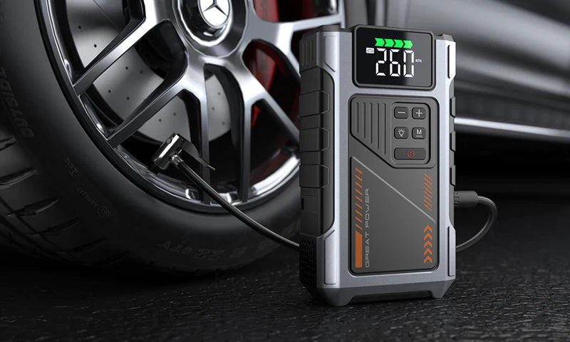 Portable Jump Starter with Air Compressor 6000A &amp; Tire Inflator for Car for Car Battery Emergency Use