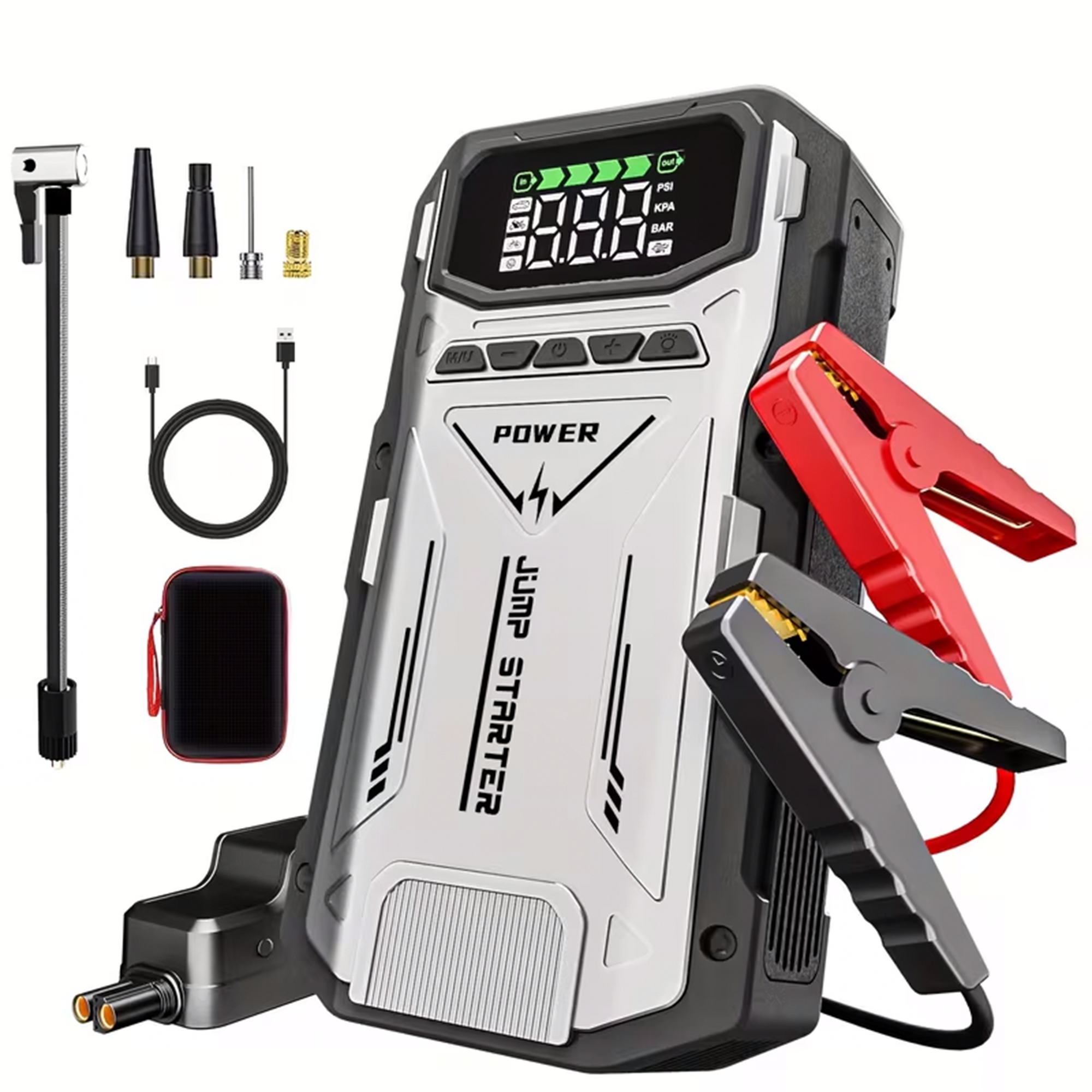 Portable Jump Starter with Air Compressor 6000A &amp; Tire Inflator for Car for Car Battery Emergency Use