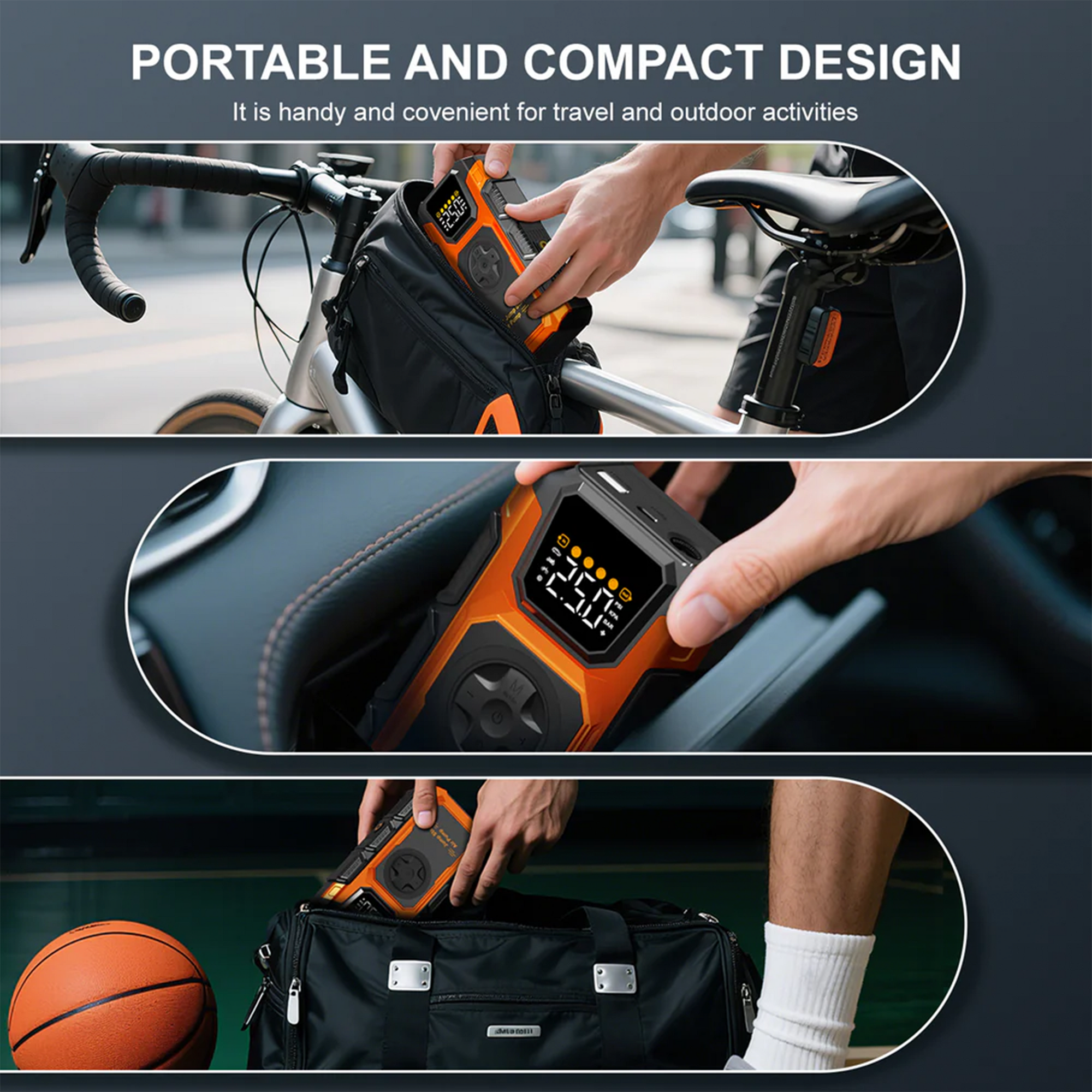 Portable Jump Starter with Air Compressor 7000A &amp; 150PSI Digital Tire Inflator for 12V Car Battery Emergency Use