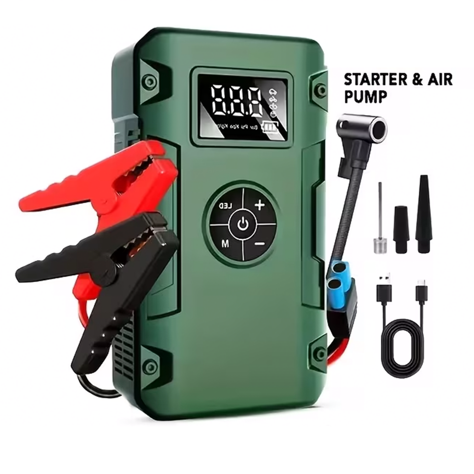 Portable Jump Starter with Air Compressor 10000A &amp; 150PSI Digital Tire Inflator for 12V Car Battery Emergency Use